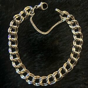 James Avery Heavy Double Curb Link Charm Bracelet Large